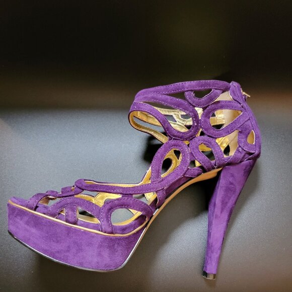 Nine West Platform Stiletto Heel – purple suede 8M. - Picture 9 of 10